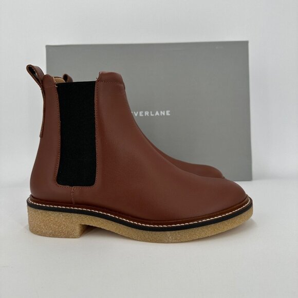 Everlane The Italian Leather Chelsea Boot Tobacco Brown 6.5 Women's Gum Outsole - Picture 1 of 6